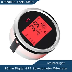 Boat Car 85mm Digital GPS Speedometer Odometer 0-999 knots km/h mph 12V/24V with Backlight Yacht Vessel Motorcycle