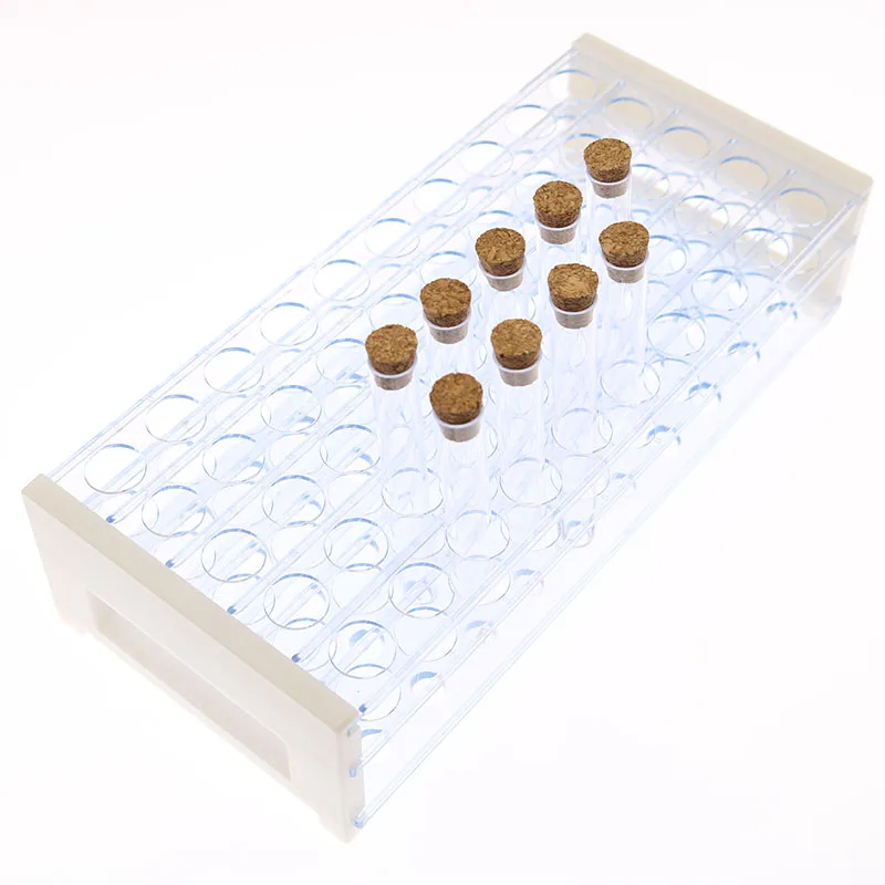 Tubo de ensayo de plástico transparente para laboratorio, Vial con Push-top, suministros de laboratorio escolar, 12x60 Mm, 10 unidades por paquete