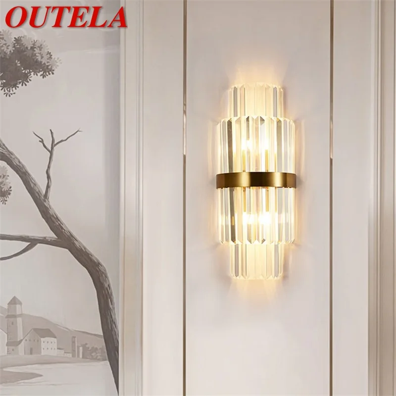 

OUTELA Simple Wall Lamp Modern LED Indoor Crystal Light Sconces Fixtures Decorative For Home Bedroom