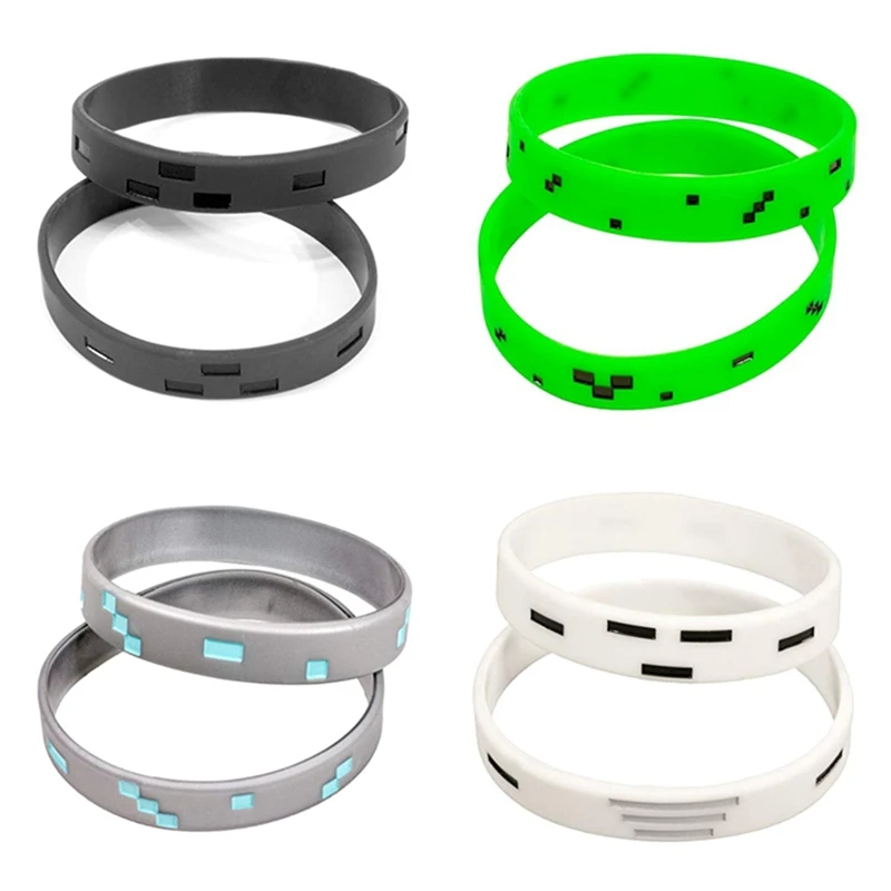 1PC High Quality Punk Style Pixel Style Miner Video Game Wristband Silicone Bracelets Dropship