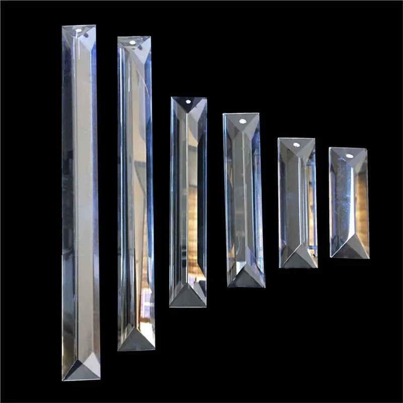 

22x63mm To 22x300mm in 1 Hole Clear Crystal Trimming Prism for Lighting Parts Suncatcher Glass Garland Strand Home Decoration