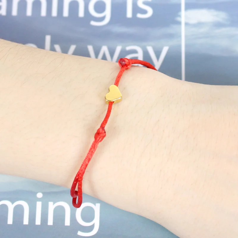 Popular red rope peach heart bracelet copper heart-shaped five pointed star red hand string for men and women Fashion small gift