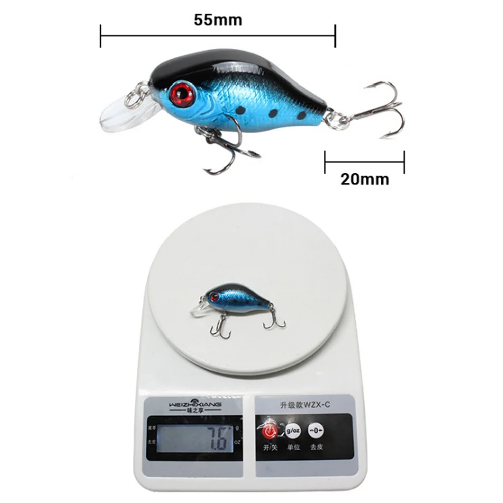 1 sztuk pływające korba przynęty 5.5cm 7.6g Trolling sztuczne tworzywo sztuczne twarde przynęty wędkarskie szczupak Bass Crankbait Wobbler Pesca