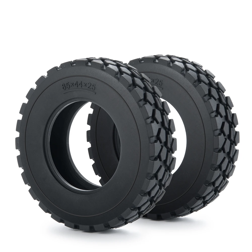 YEAHRUN 1/2/4Pcs 22mm/25mm Width Rubber Tyres Wheel Tires for Tamiya 1/14 RC Trailer Tractor Truck Front Rear Wheel Rims Parts