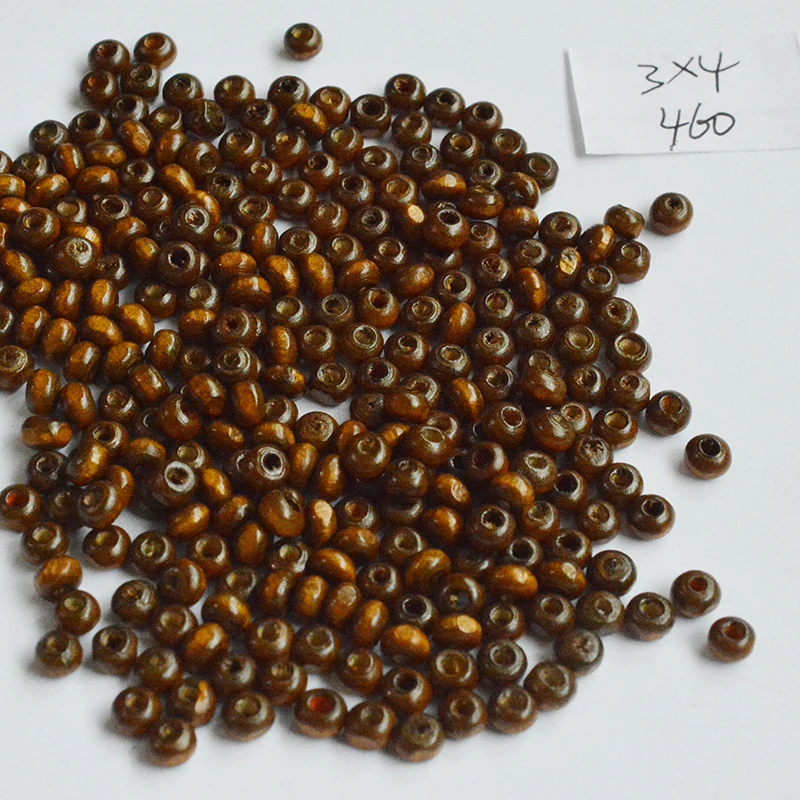 4mm 300pcs/Lot Coffee Natural Wooden Beads Round Hole Beads Mixed Colorful Beads DIY Beads for Jewelry Making Decoration