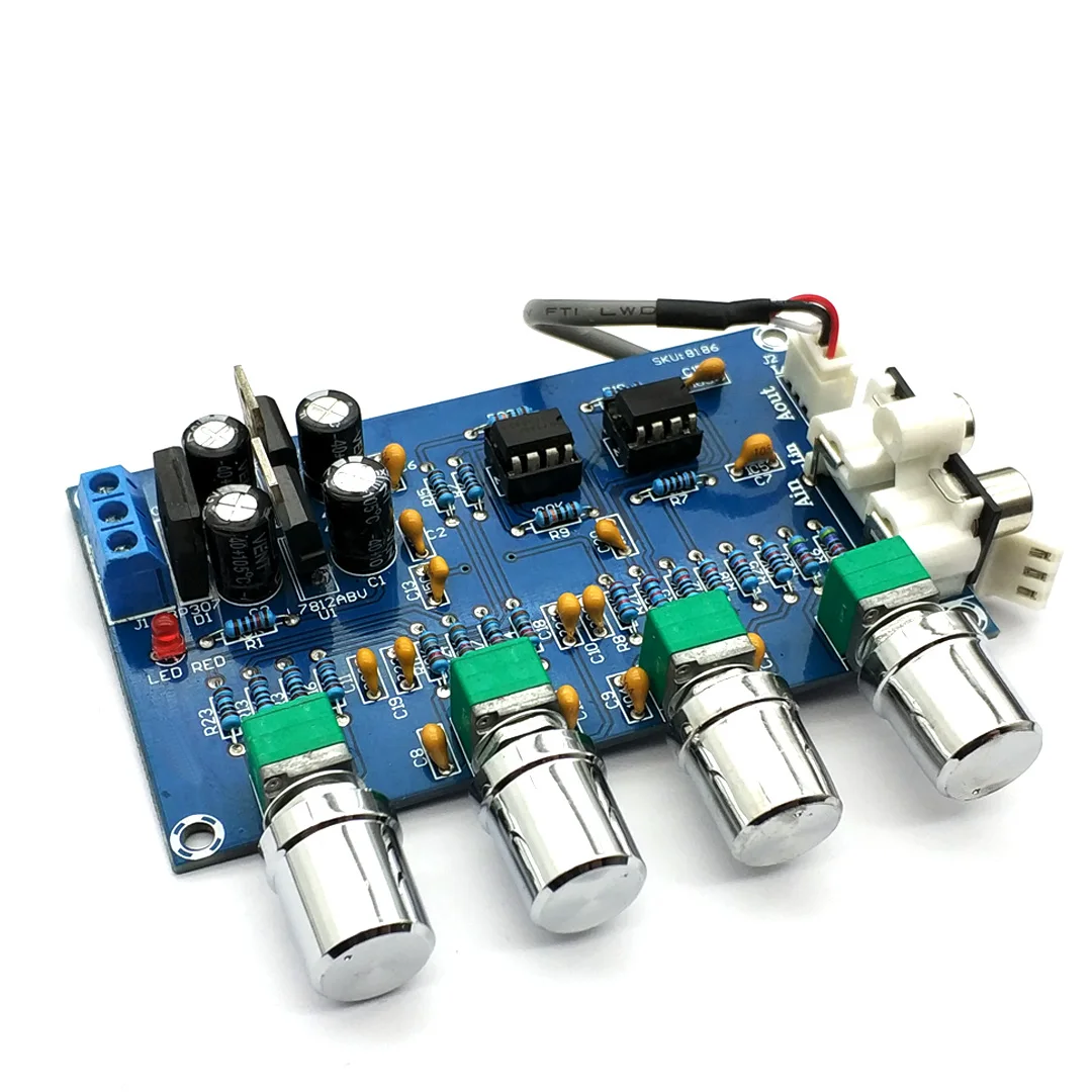 NE5532 Stereo Pre-Amp Preamplifier Tone Board Audio 4 Channels Amplifier Module 4CH CH Control Circuit Telephone Preamp