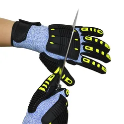 Cut Resistant Gloves Anti Impact Vibration Oil GMG TPR Safety Work Gloves Anti Cut Shock Absorbing Mechanics Impact Resistant