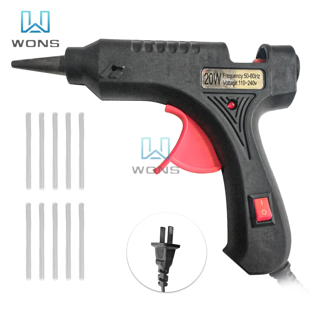 20W Mini Industrial Gun Hot Temperature Thermoelectric Repair Tool With 7MM Glue Stick Hot Melt Glue Gun Household Tools OEM ODM