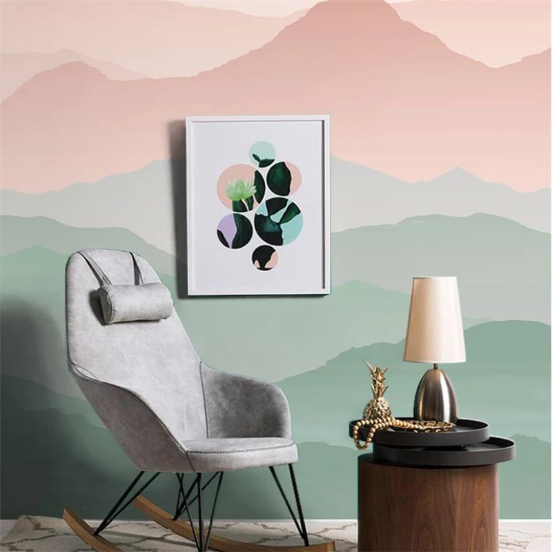 Beibehang papel tapiz de nube de color de tinta abstracta personalizada para sala de estar, Fondo de TV, revestimiento de pared, decoración mural,