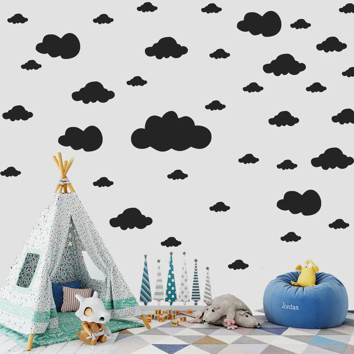 68 Pcs DIY Clouds Wall Stickers Home Decoration For Children's Room Fridge Kitchen Porch Art Decals Peel & Stick Vinly Wallpaper view 4