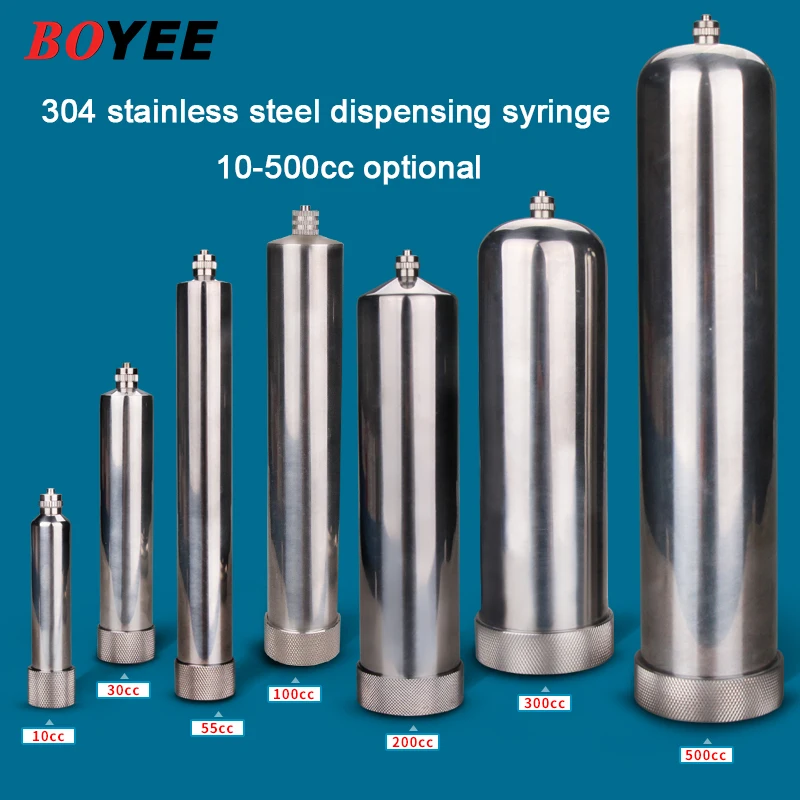 Industrial 304 stainless steel dispensing rubber cylinder  high pressure and high temperature metal  cylinder Large  syringe