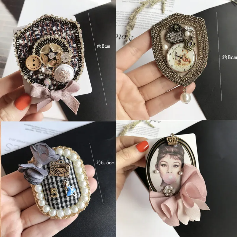 Vintage luxury brand design number 5 brooch accessories pearl badge coat pin buckle bow brooches accessories