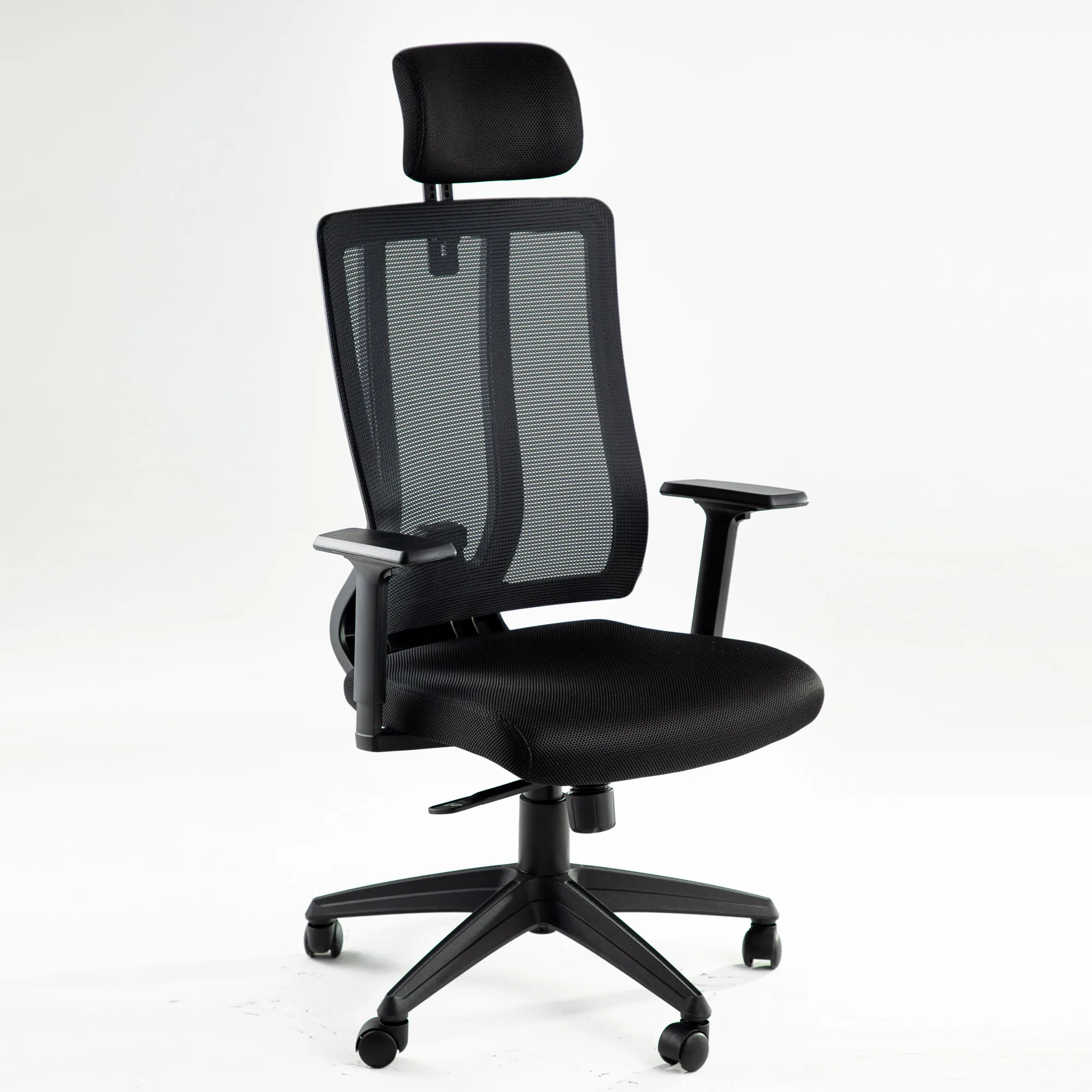 Office Ergonomic Chair High-Back Task Chair Lumbar Mesh Support Computer Chair Desk Chair with Head & Arm Rests Black