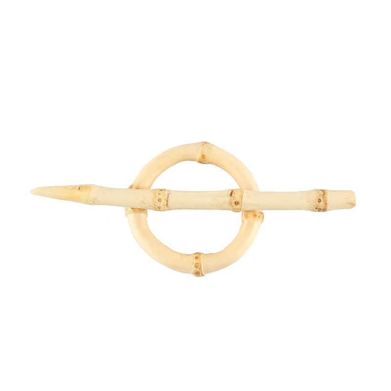 Nilerun Vintage Retro Geometric Round Hoop Handmade Rattan Barrette Hairgrip Hair Bobby Pin Clip Clamp Bamboo Root Stick Hairpin