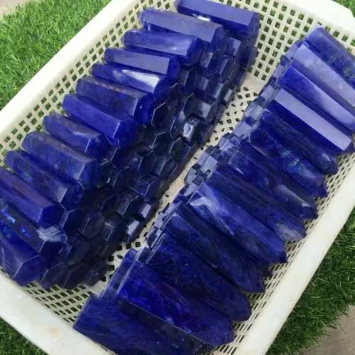 

2.2lb Blue Melted Quartz Obelisk Wand Crystal Point Reiki Healing