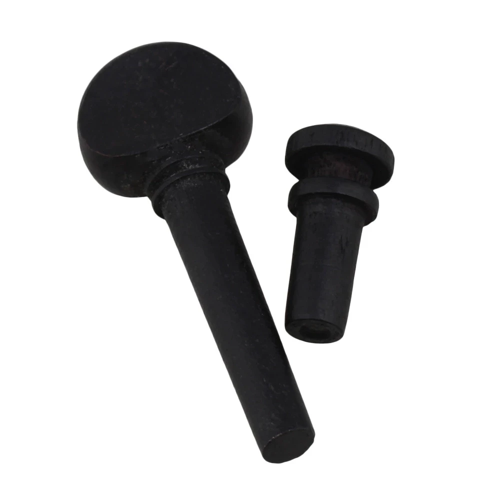 Black Ebony 1/16 Violin Tuning Pegs with Tail End Pin 46 x 16mm