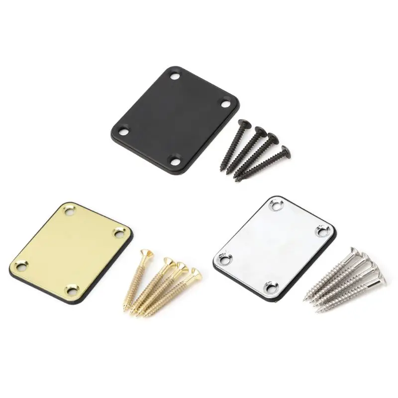 

OOTDTY Electric Guitar Neck Plate Fix Tele Telecaster Guitar Neck Joint Board 4 Screws Guitar Accessories