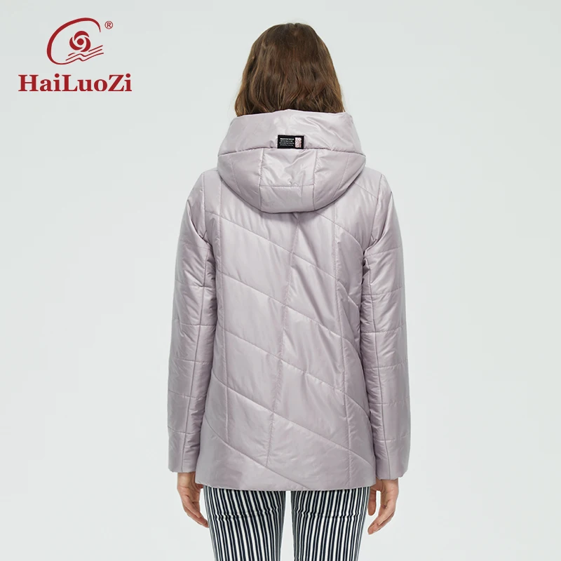 HaiLuoZi 2022 Women\'s Spring Jacket Autumn Winter Fashion Casual Short Parka Thin Cotton Hooded Women Coat Warm Outwear 10