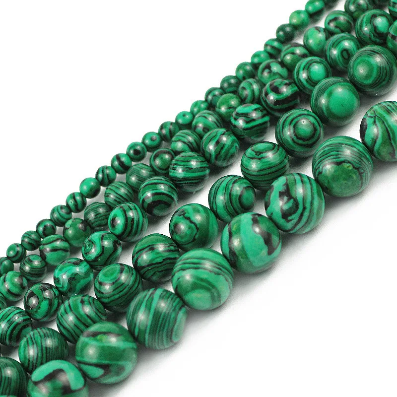 Natural Stone Beads Round Loose Spacer Malachite Bead for Making Jewelry 4 6 8 10mm