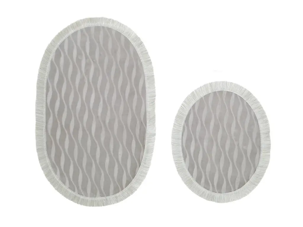 Waves Tassels 2 Li Bath Mat Pad Gray