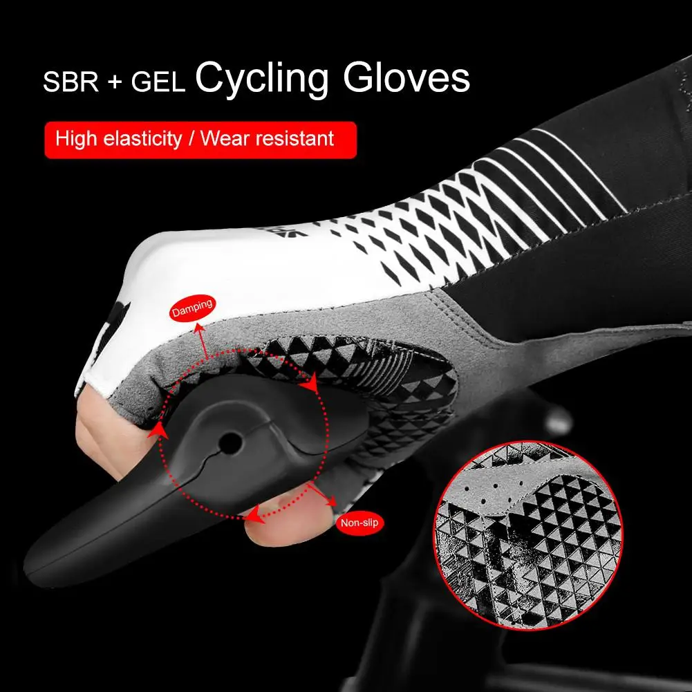 Men Cycling Gloves Breathable Sweat Absorption Non-slip Half Finger Fitness Weightlifting Gloves GEL MTB Bicycle Riding Gloves