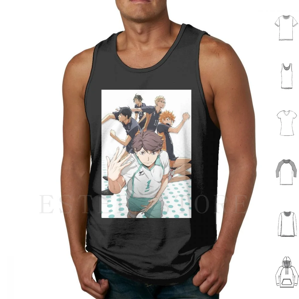 Oba Tank Tops Vest Sleeveless Anime Japan Yaoi Toru Oikawa Shoyo Hinata Tobio Kageyama Kei Tsukishima Tadashi