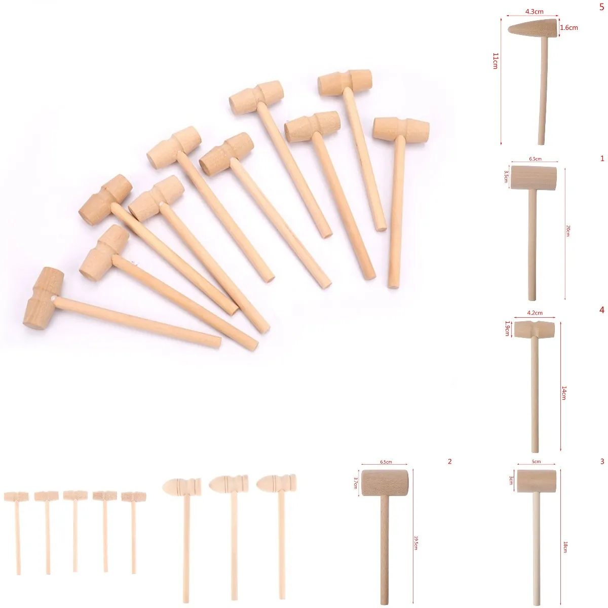 1/5/10Pcs Carving Tool Wooden Hammer Mallet Leather Craft Jewelry Making Hammer Tool