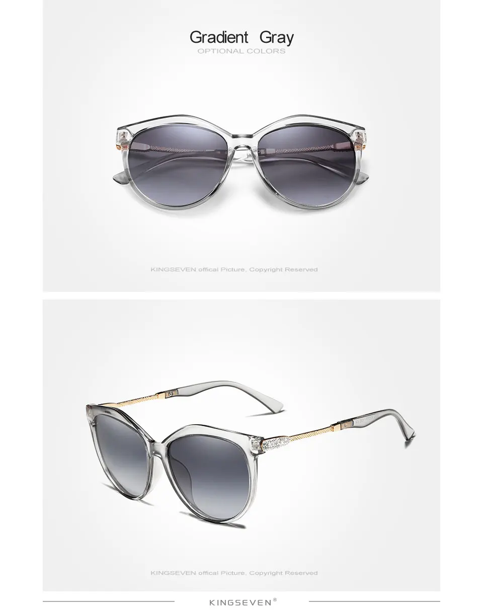 KINGSEVEN Mode Sonnenbrillen Elegante Serie Frauen Polarisierte Gläser Doppel Rahmen Design Frauen Weibliche Brillen – Detail 6