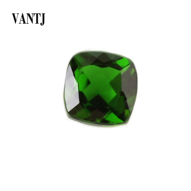 

VANTJ Natural Chrome Diopside Loose Gemstone Cushion Cut Women For Silver Gold Ring Mounting Diy Jewelry Women Party Gift