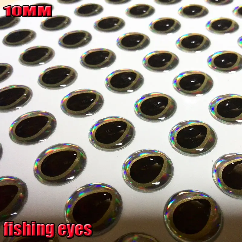 2021NEW fishing lure eyes three colors gold line 10MM 3D lure eys 500pcs/lot