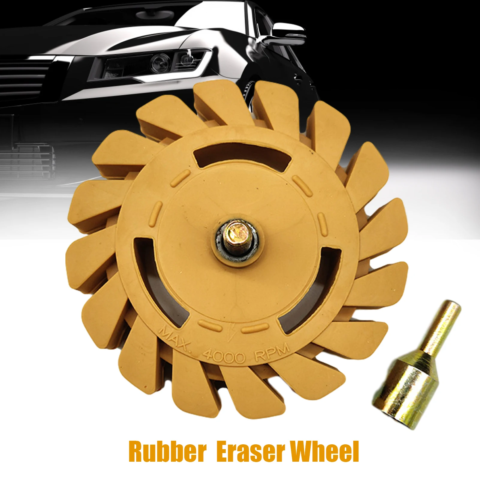 4 Inch Car Pneumatic Rubber Eraser Wheel Pad Disk Decal Eraser Wheel Car Sticker Remover Paint Cleaner Car Polish Auxiliary Tool