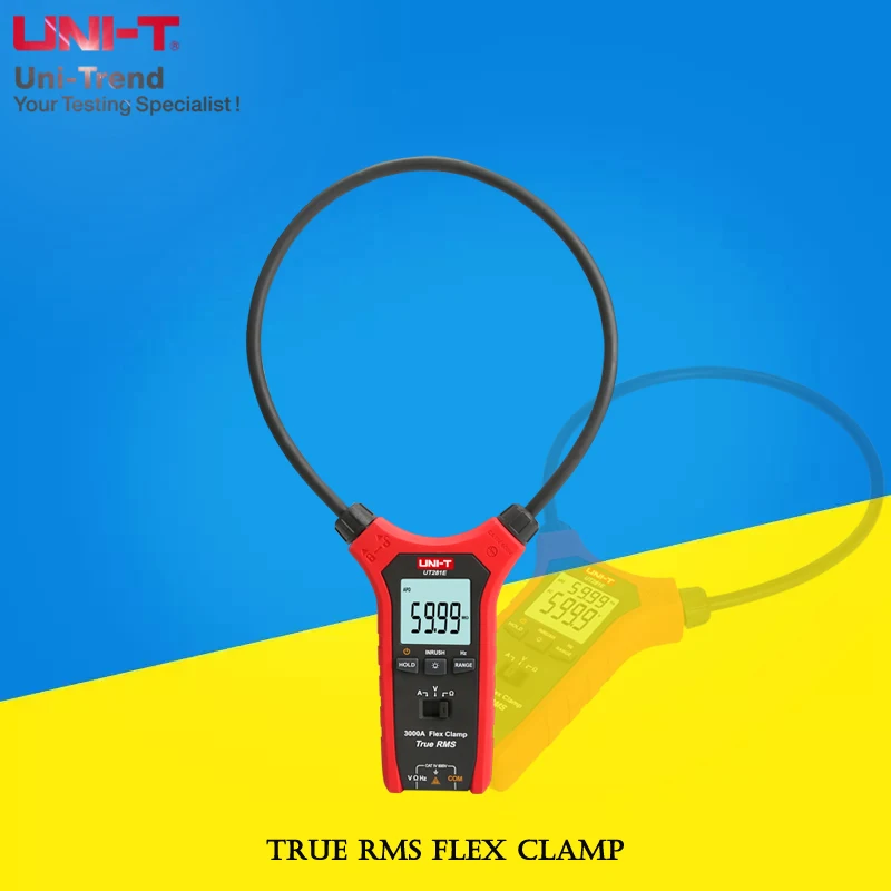 UNI-T UT281A/UT281C/UT281E True RMS Flex Clamp; Waterproof/Dustproof Single AC 3000A True RMS Flexible Digital Ammeter