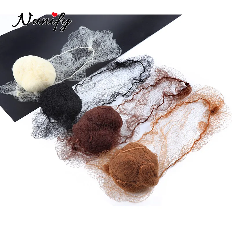 20Pcs/Lot Hairnet For Wigs Curly Hair Bundles 18Inch To 46Inch Big Size Nylon Hairnets Invidible Elastic Edge Mesh Hair Net