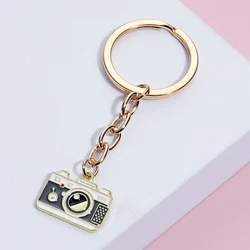 Camera Keychain Photo Tools Key Ring Enamel Key Chains Photography Gifts For Women Men DIY Car Hanging Jewelry Handmade