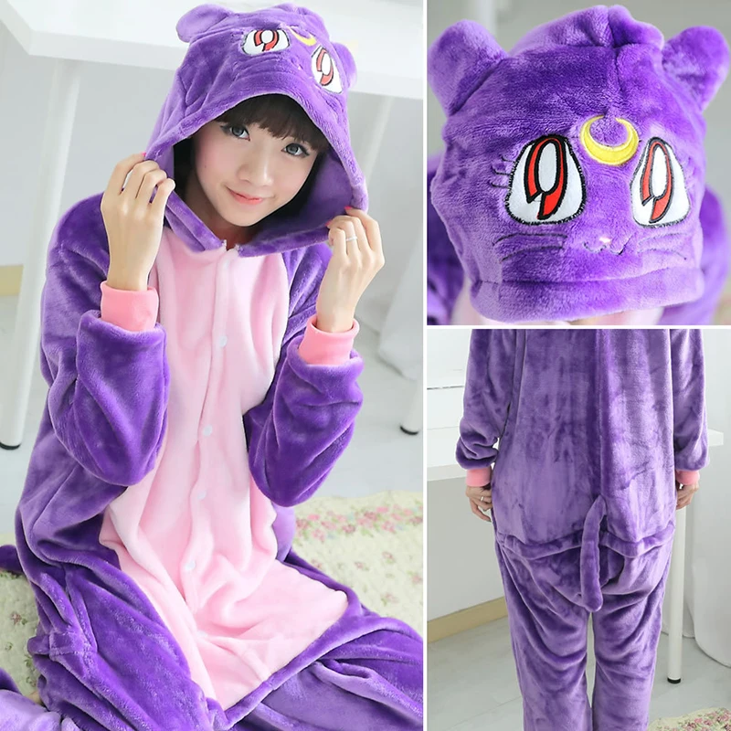 Unisex Adults Animal Plush Onesies One Piece Pink Pajamas Sleepwear Women Men Winter Cartoon Flannel Unicorn Cosplay Costumes