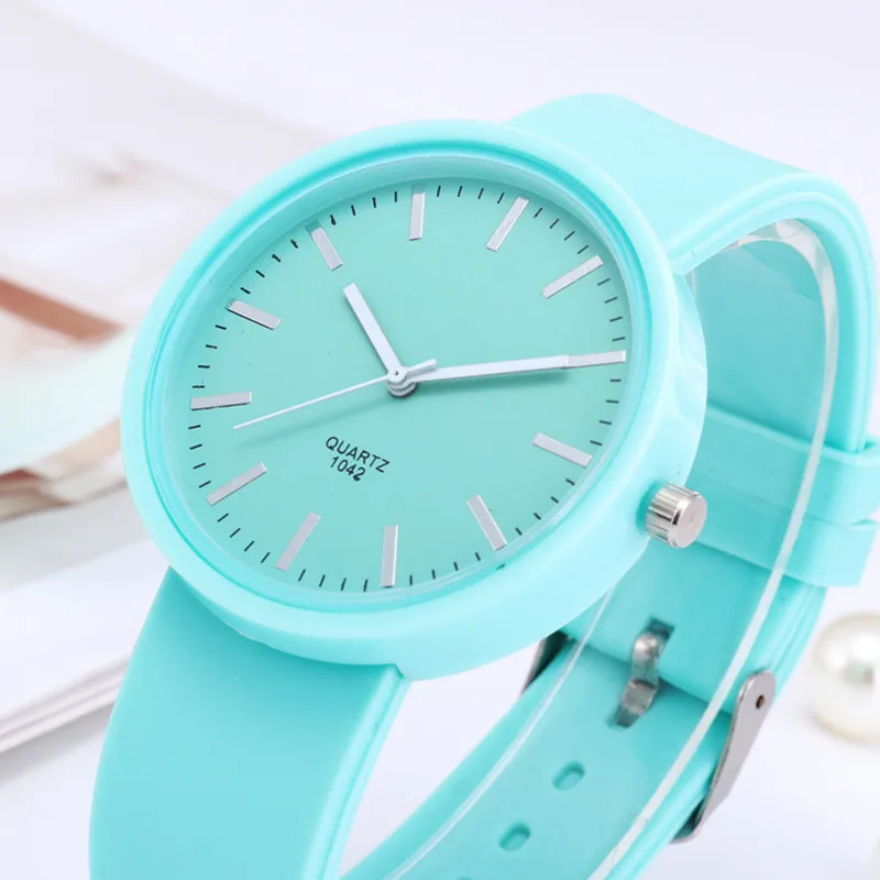 Relojes de silicona de gelatina blanca para mujer, reloj de pulsera de cuarzo informal, marca de lujo, moda