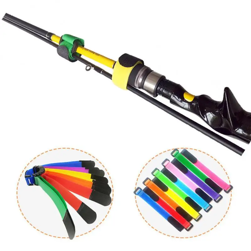 Fishing Rod Tie Holders Nylon Straps Convenient Straps Road Fishing Rod Straps Colorful Micro-Stretch Winding Straps