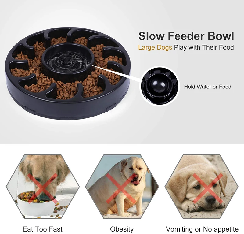 Benepaw Quality Dog Bowl Slow Feeder Durable Eco-friendly Nonslip Slow Feeding Pet Bowl For Small Medium Large Dogs Puppy Eating