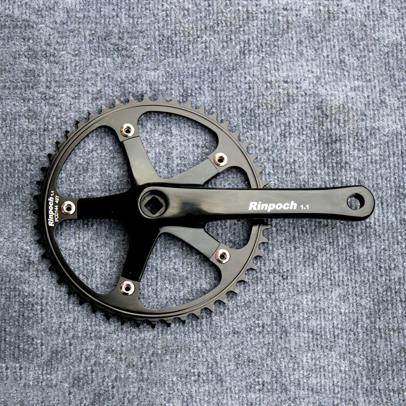 

Rinpoch Crankset Aluminium Alloy Chainring Crank set 48T 165/170mm Crankarm BCD144 for Fixed Gear Track Bike