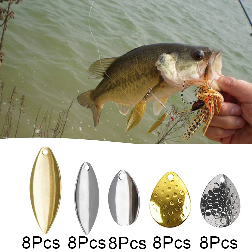 40 pçs fácil rotação colorado willow spinner lâminas colher isca kit para spinner isco buzzbait baixo jig isca de pesca equipamento