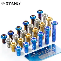 1PC M6 Titanium Button Bolts M6X10/12 /15/20/25/30mm Torx Pan Head Screws for Bike Disc Brake Rotors Motorcyle Car Parts