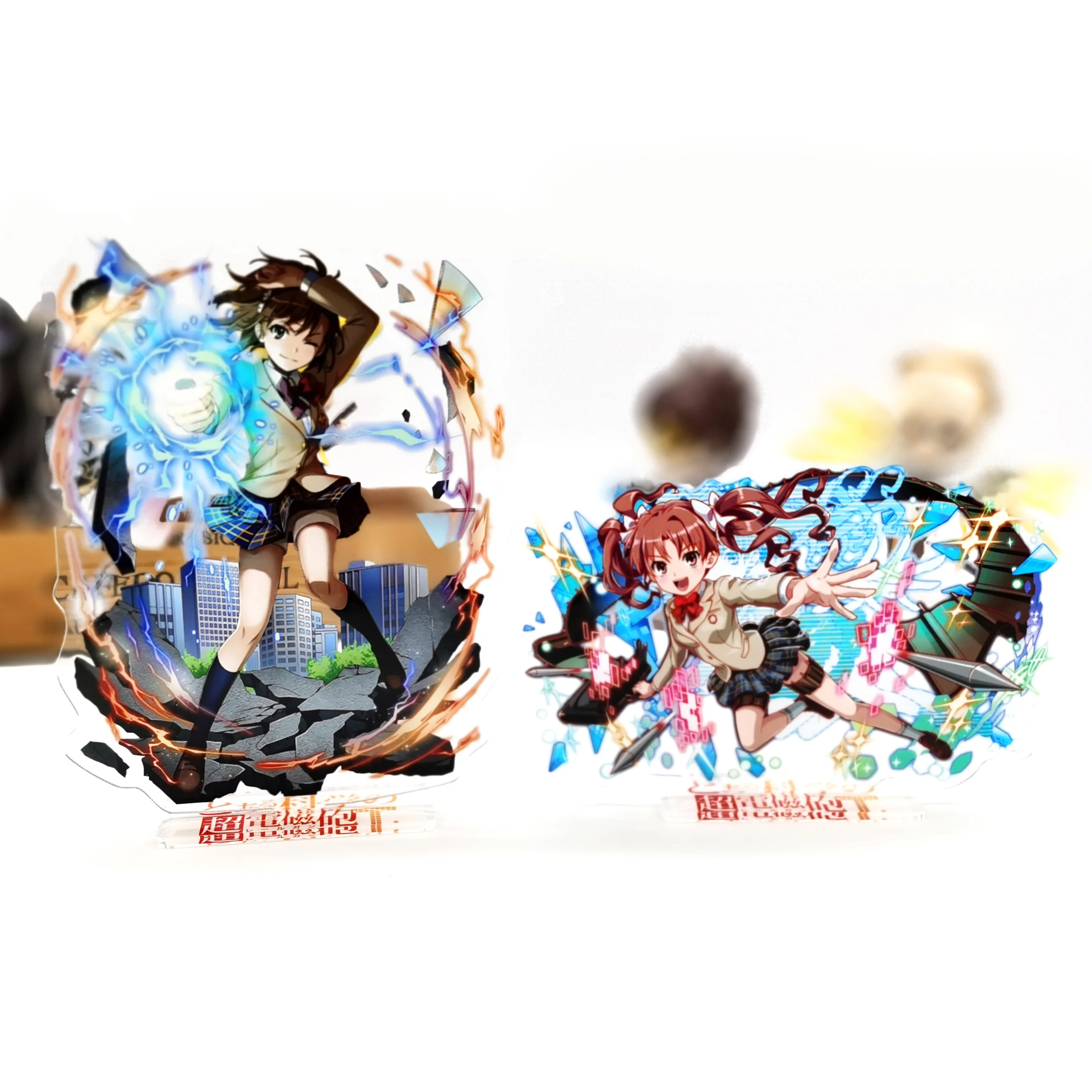 

Toaru Kagaku no Choudenjihou Railgun Mikoto Misaka Kuroko Shirai GM acrylic stand figure model plate holder topper anime