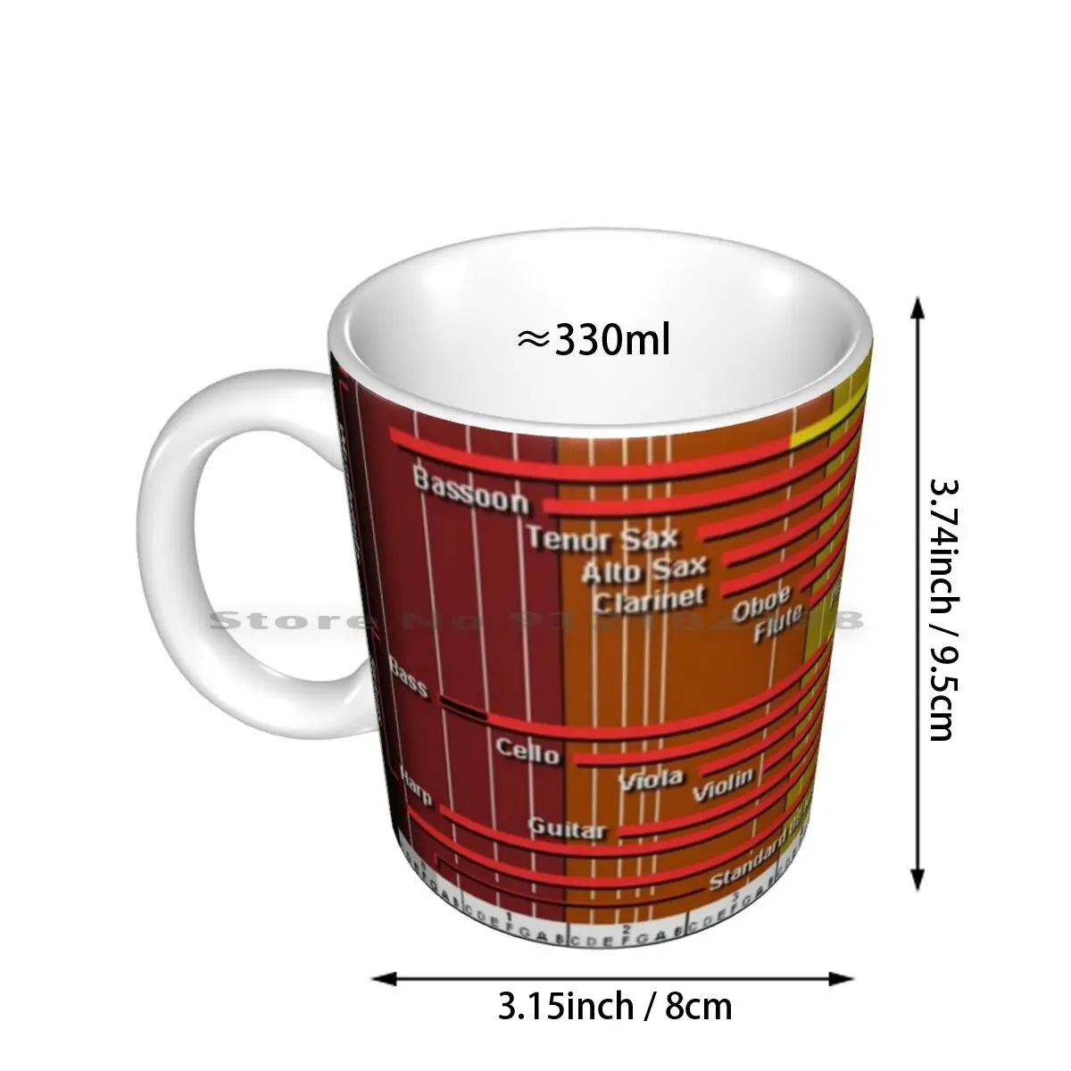 Sound Spectrum Instrument Chart Ceramic Mugs Coffee Cups Milk Tea Mug Ableton Fl Studio Daw Music Nerd Band Nerd Band Music Egg