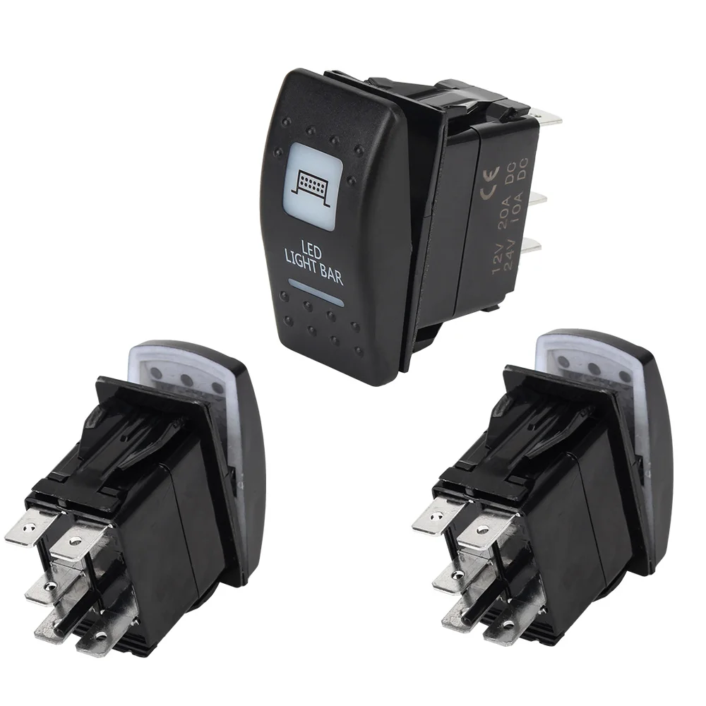 For Can Am Maverick Commander Rocker Switch UTV ​For Polaris Horn Illuminated LED WINCH Led light Bar DC12-24V Rear Front lights