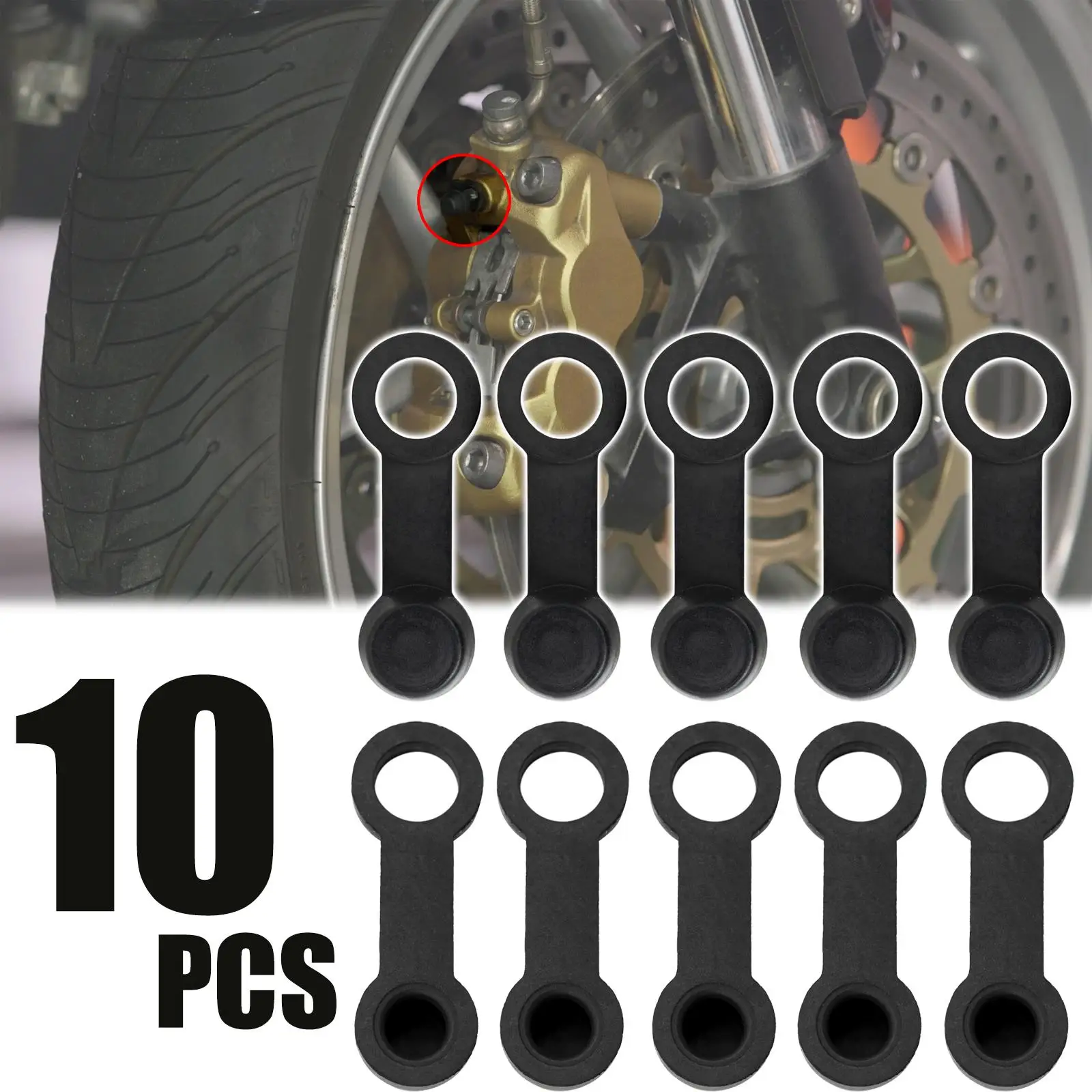 10 Pcs Universal Brake Caliper Dust Cap Bleed Nipple Screw Pump Screws Bleeder Motorcycle Bike Car Arubber 8mm For Honda Suzuki