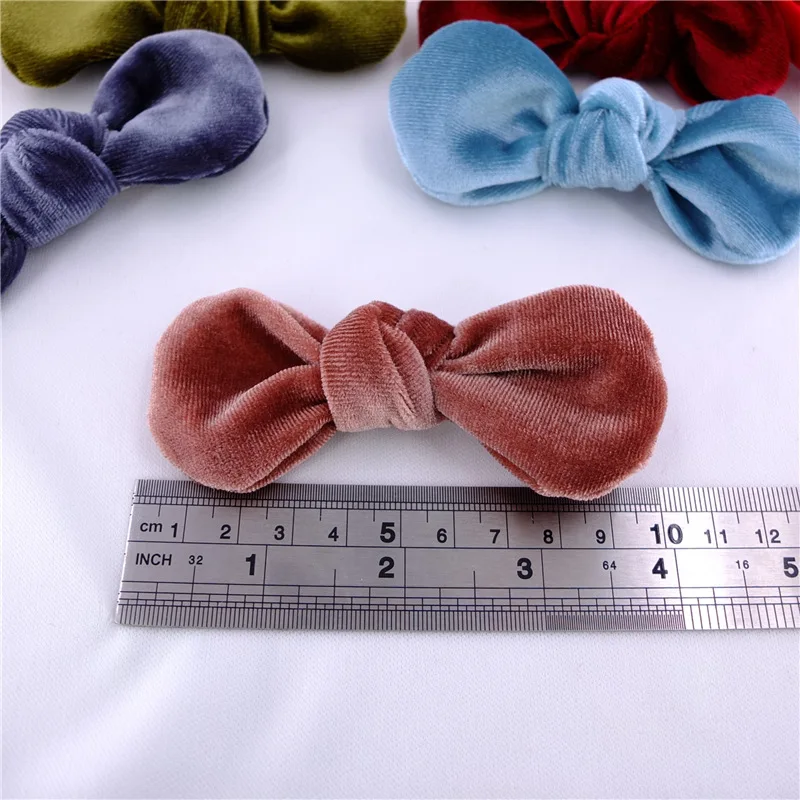 MengNa 24pc/lot 2021 New 4inch Velvet Bow Nylon Headband or Clip Cute Baby Girls Velvet Bows Hairpins Hairgrips Hair Accessories