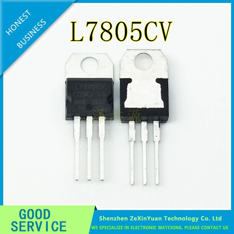 

10PCS/LOT L7805CV L7805C L7805 7805 5V 1.5A TO-220 THREE TERMINAL REGULATOR NEW