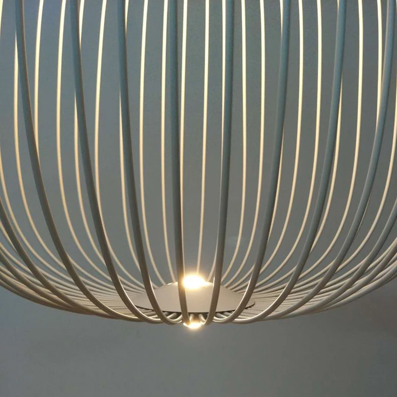 Modern Spokes Bird Cage Pendant Lamp Creative Led Hanglamp for Dining Room Living Room Restaurant Suspension Luminaire Lights