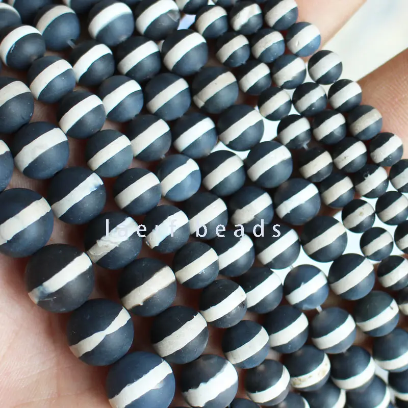 6 8 10 12mm one line Red black DZI beads Tibet Round Agate stone spacer beads DIY Loose Beads 15\