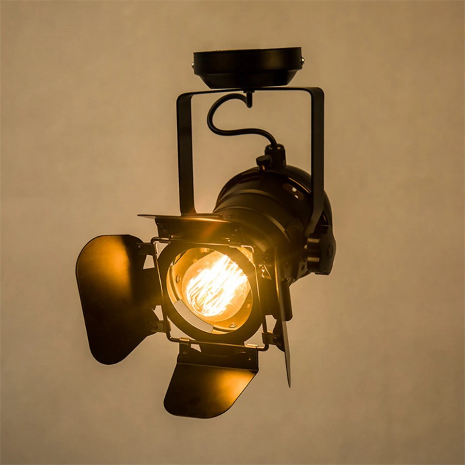 OuXean Industrial Ceiling Lamp Retro Loft Black Ceiling Lighting E27 for Stage Hotel Bar Living Room Home or Office Decoration